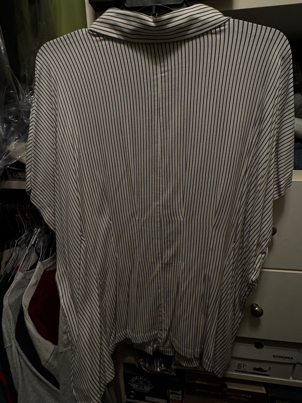 Women’s Torrid Size 4 Black and White Pinstripe Shirt. - very flattering fit